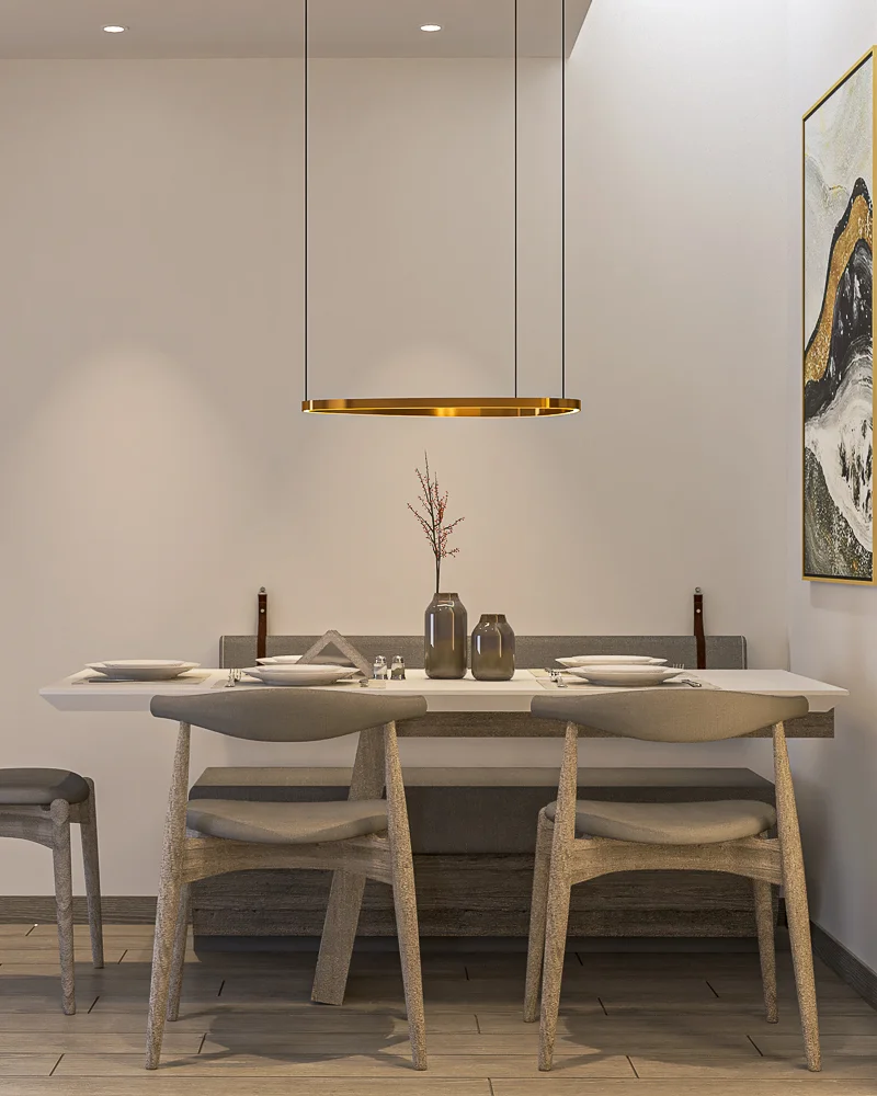 Render del espacio flexible diseñado como estudio en la ampliación de Surquillo