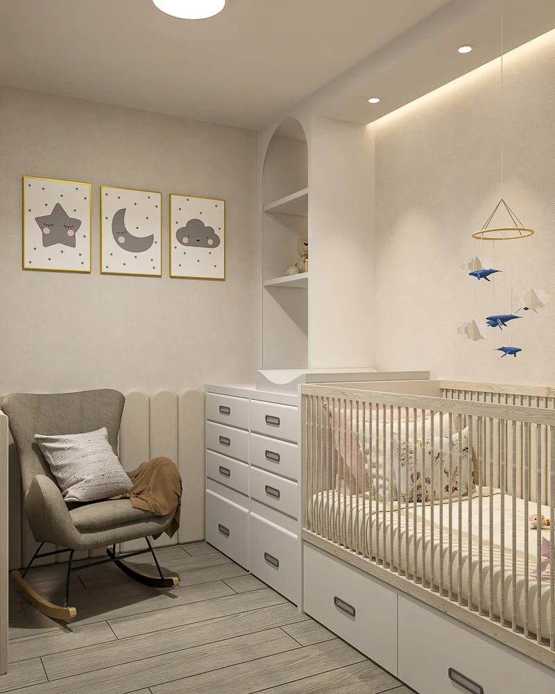 Detalle de acabados en el render del Proyecto Colina Loft